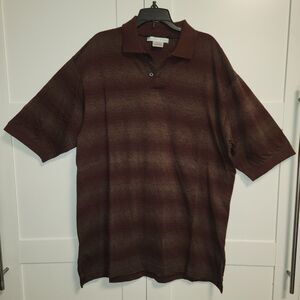 Geoffrey Beene Men Polo Shirt  L Green and Black Short Sleeve